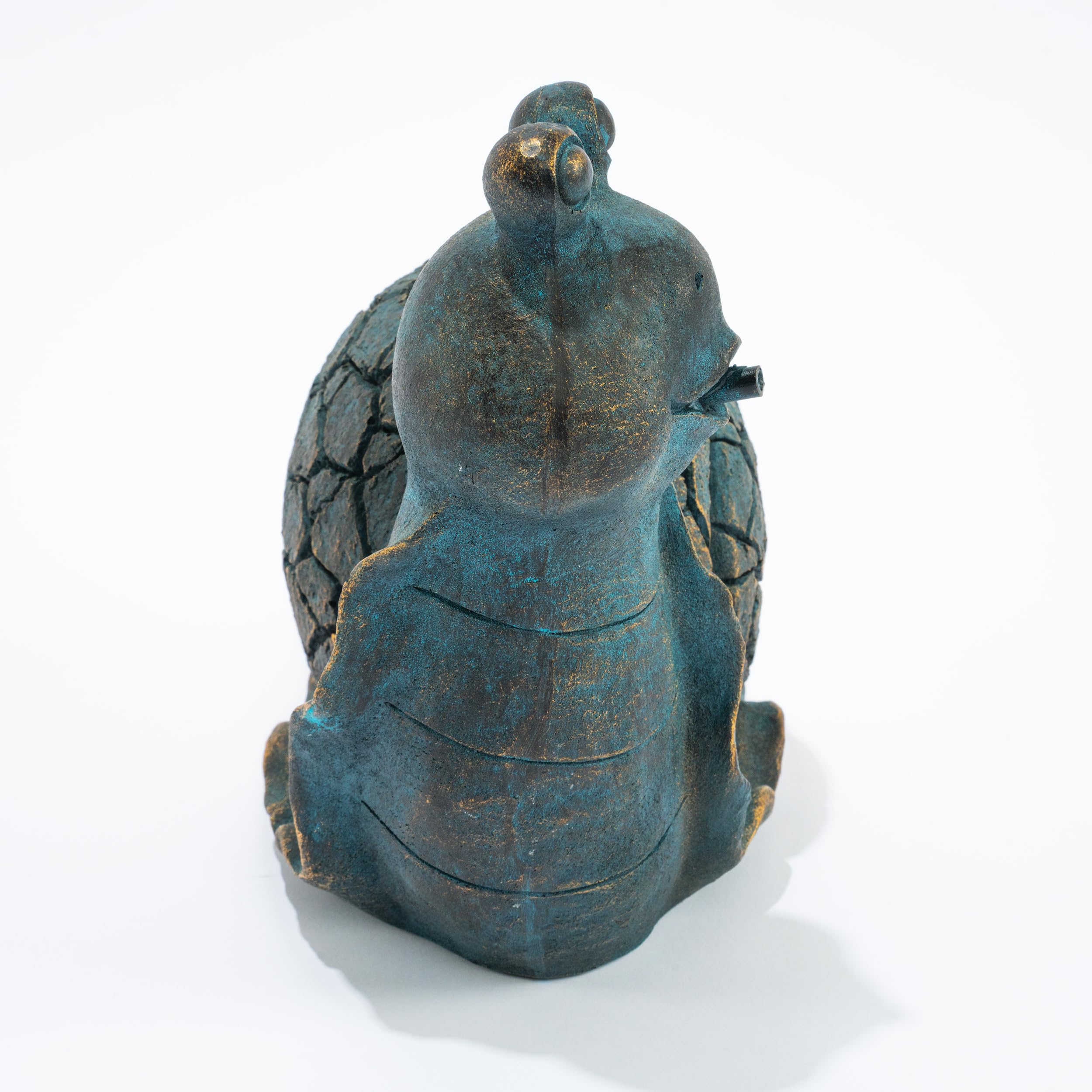 Esotec Wasserspeier Figur Schnecke Emilius, Altkupfer Design, Gartenteich Wasserspiel, Teichfigur, Gartenfigur, Wasserlauf Deko, H=22,5cm 100773