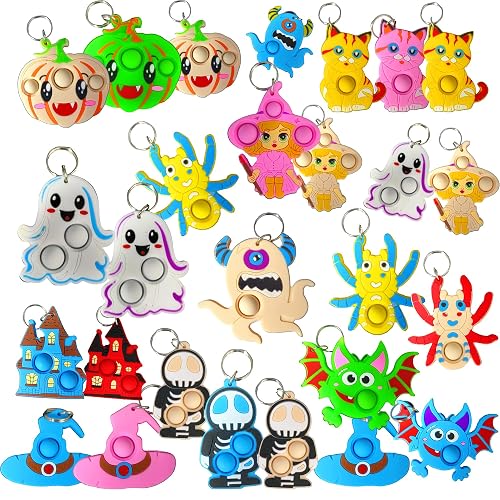 30 Packs Bulk New Halloween shape Fidget Bubble Mini Pop
