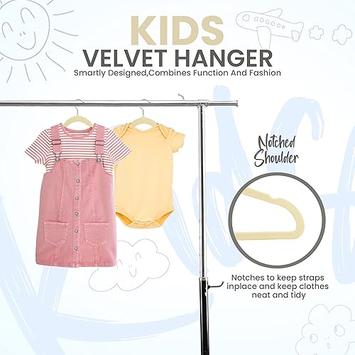 Miniatura 3 de Utopia Home Perchas de terciopelo para niños (paquete de 60)  Perchas duraderas para bebé de 11 pulgadas para armario  Perchas perfectas para niños
