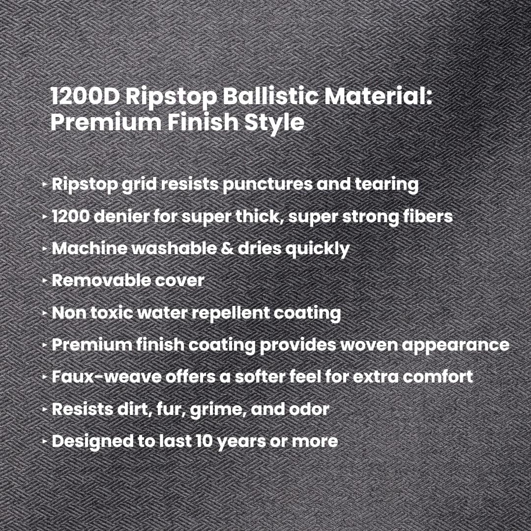 K9 Ballistics Tough Rectangle Pillow Dog Bed - Removable Cover, Washable, Durable & Water Resistant Dog Bed - Small, Titanium Premium Finish