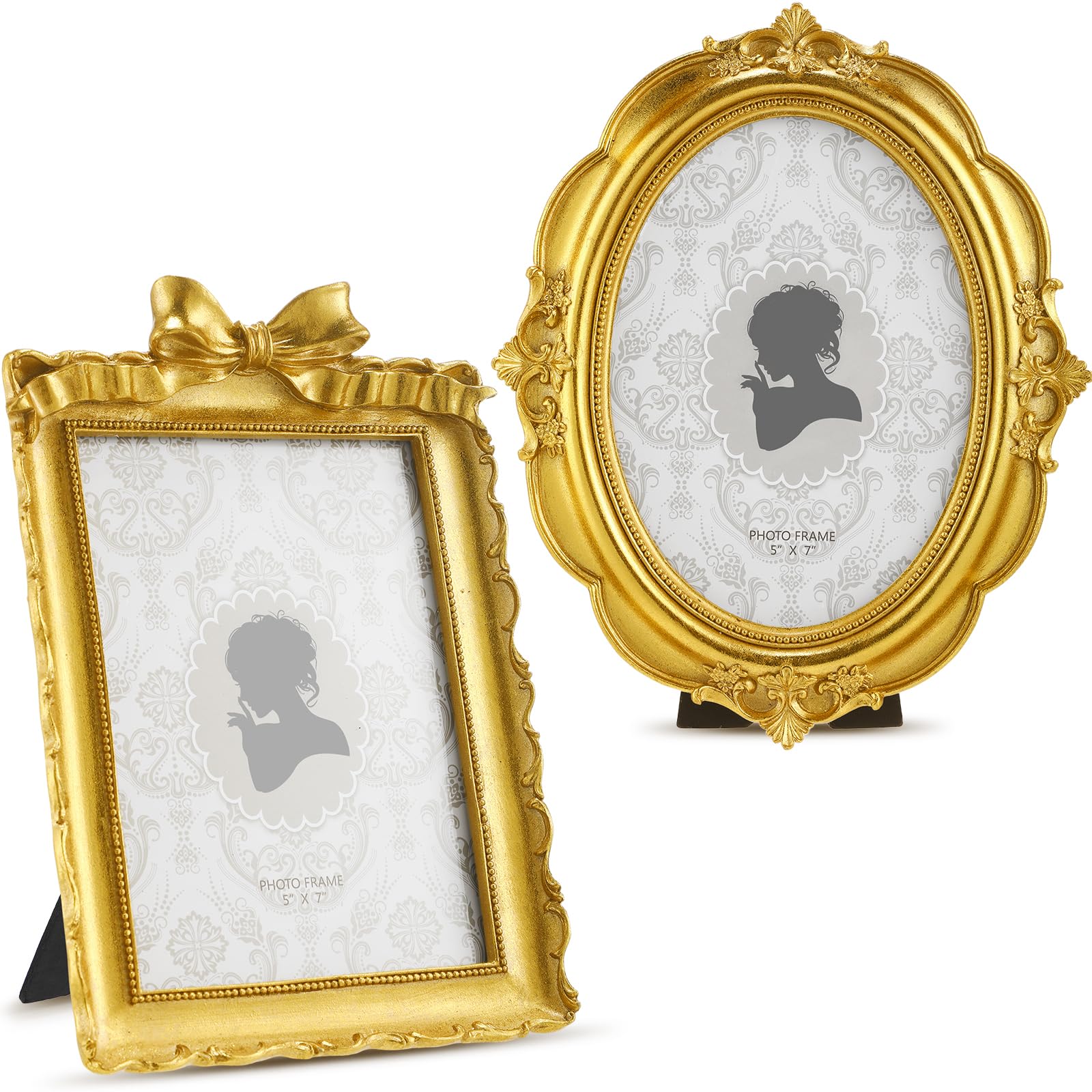 Qunclay Baroque 2-Pack Oval Frames 5x7