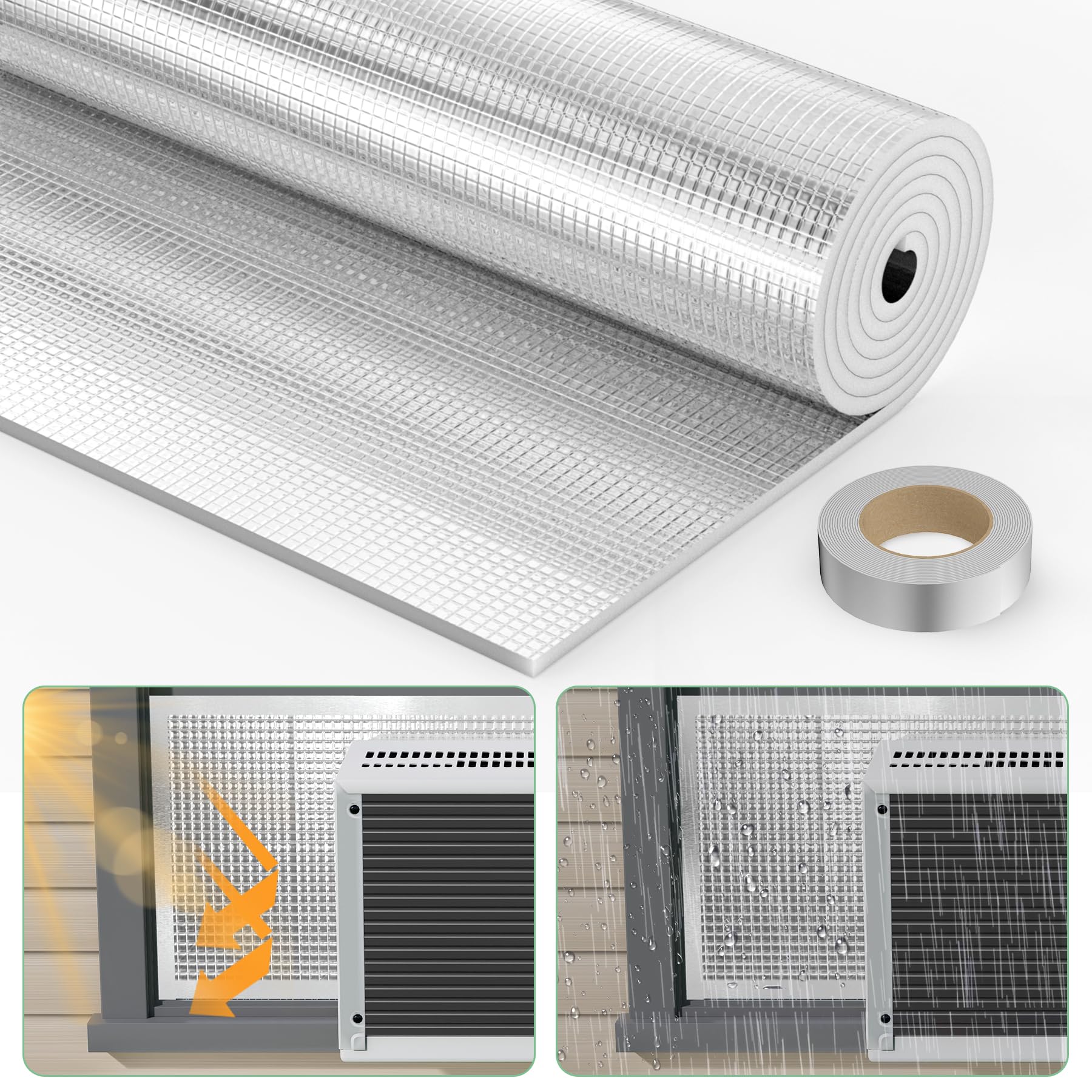 Isolation climatiseur de fenêtre panneau mousse anti chaleur été réfléchissant