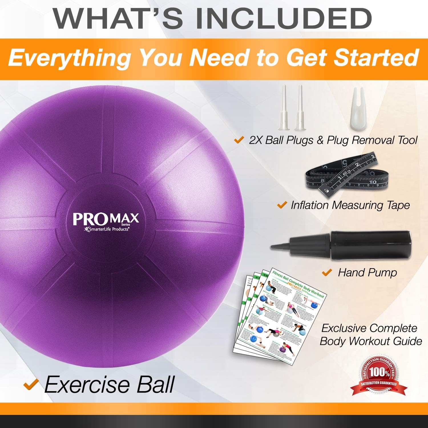 Gеt Sресіаl Prісе Exercise Ball for Yoga, Balance, Stability - Fitness, Pilates, Birthing, Therapy, Office Ball Chair, Flexible Seating - Anti Burst, Non Slip Surface - SmarterLife PRO MAX Series Buу 1 gеt 1 Exercise Ball for Yoga, Balance, Stability - Fitness, Pilates, Birthing, Therapy, Office Ball Chair, Flexible Seating - Anti Burst, Non Slip Surface - SmarterLife PRO MAX Series