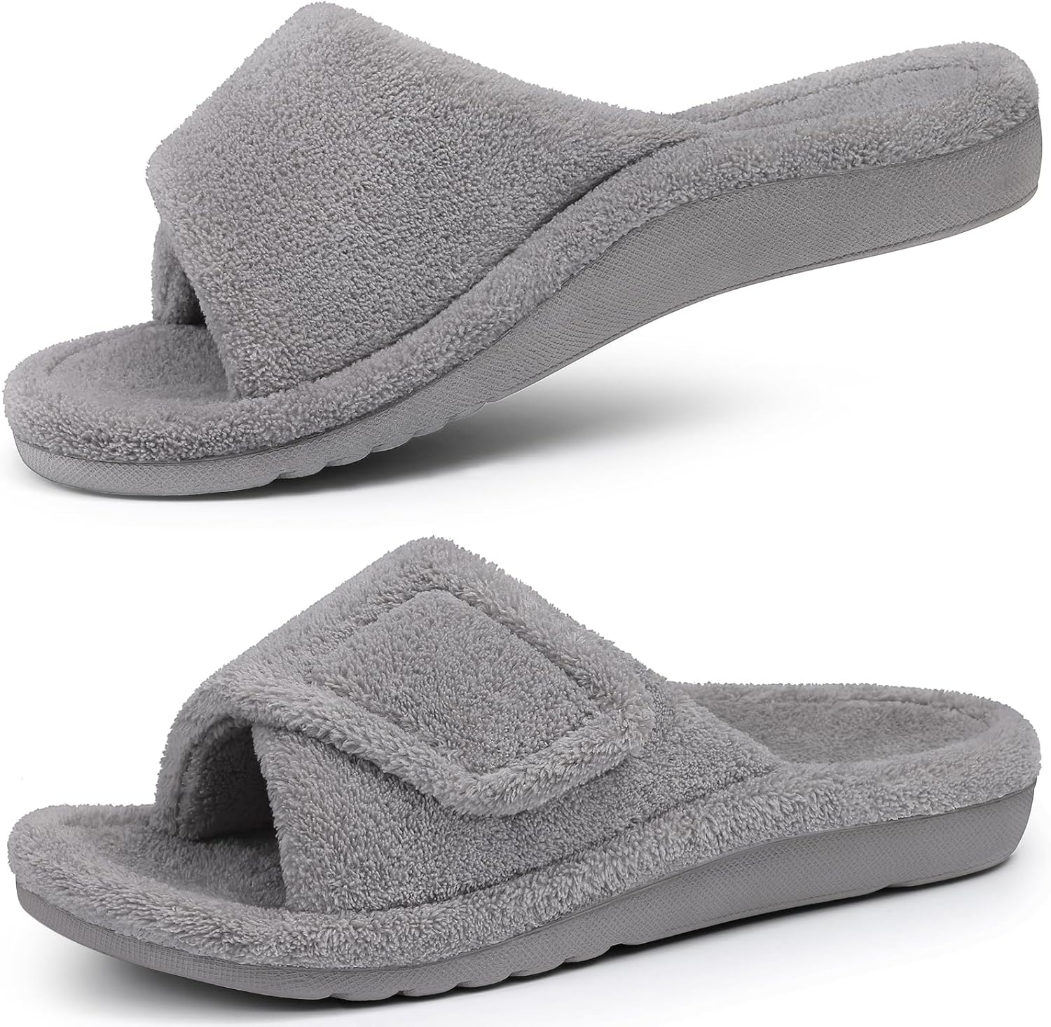 shevalues Orthopedic Slippers for Women with Arch Support Adjustable Open Toe House Shoes for Plantar Fasciitis