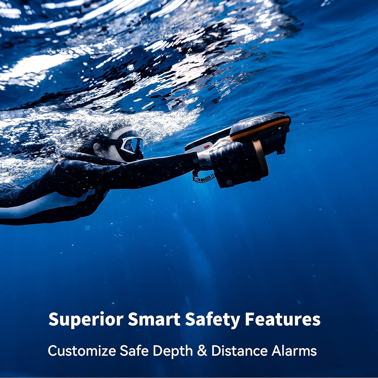 Navbow Plus Smart Underwater Scooter with depth indicator, temperature sensor, compass, camera support, waterproof 40 m for diving and snorkeling and adventures at sea 5