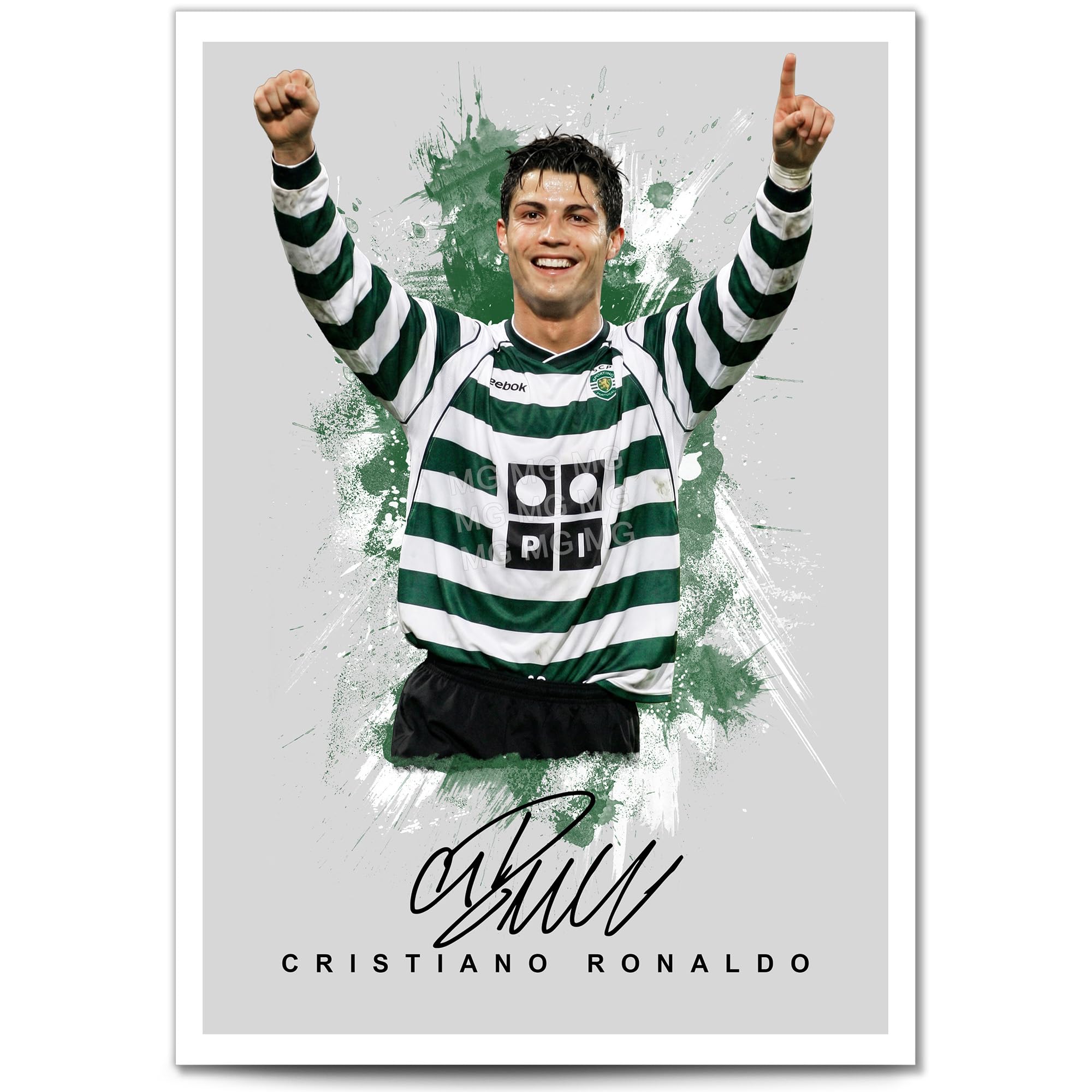 Cristiano Ronaldo Legend Signed Photo Poster Print Picture Display Autograph Memorabilia for football fans Gift Manchester United Real Madrid Juventus Portugal (Sporting, A4 Print Unframed)