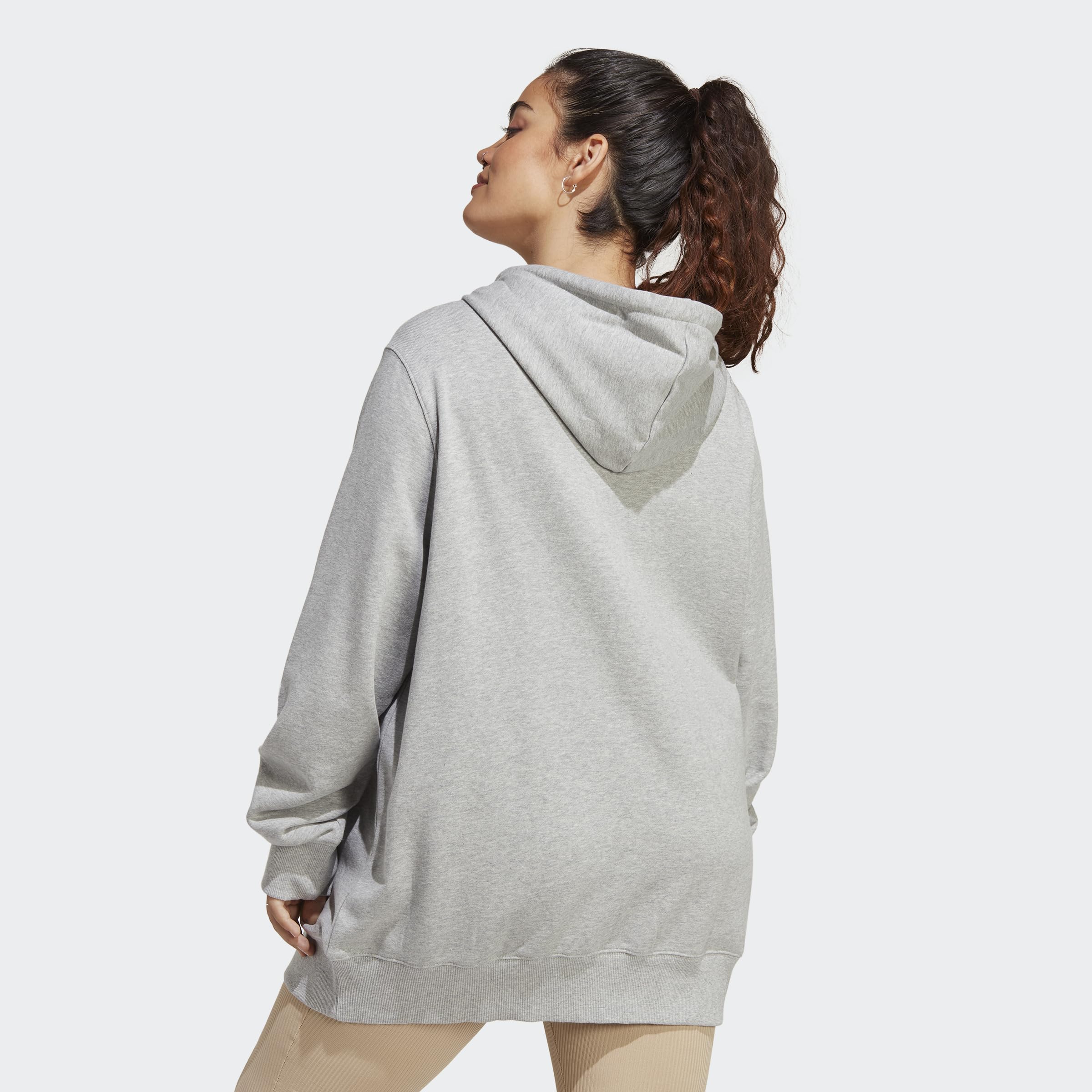 Adidas Damen Essentials Linear Full-Zip French Terry Hoodie (Plus Size) Trainingsjacke mit Kapuze