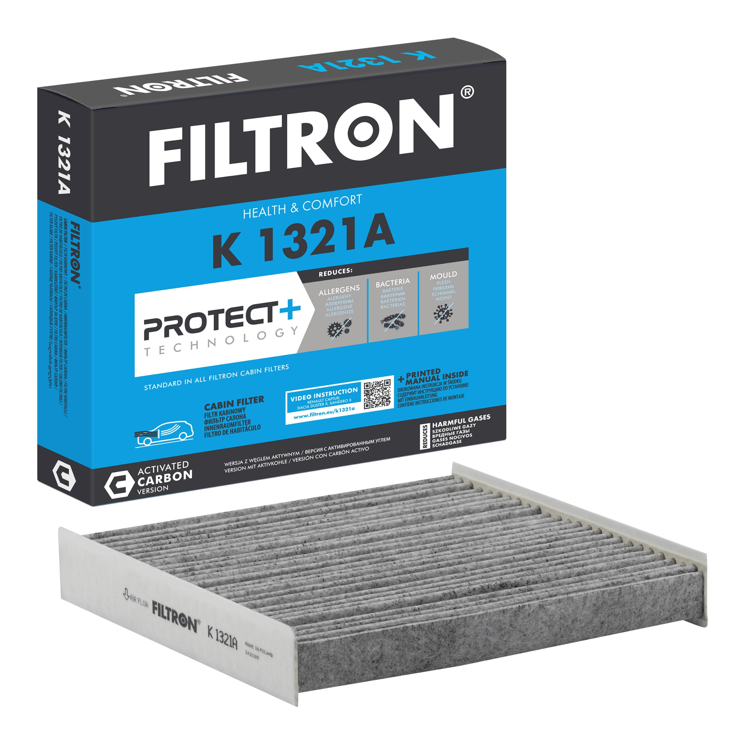 FILTRON Pollen filter RENAULT,NISSAN,DACIA K 1321A 272773151R,272775FA0A,272775FA0B 272775FA0P,272775MP0A,272775MP1A,278816XK5A,278916XK5A,272770567R