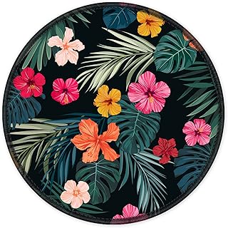 ITNRSIIET [20% Larger Mouse Pad with Stitched Edge Premium-Textured Mouse Mat Waterproof Non-Slip Rubber Base Round Mousepad for Laptop PC Office 8.7×8.7×0.12 inches, Beautiful Floral