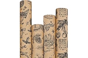 Vintage Christmas Kraft Wrapping Paper for Nostalgic Holiday Cheer