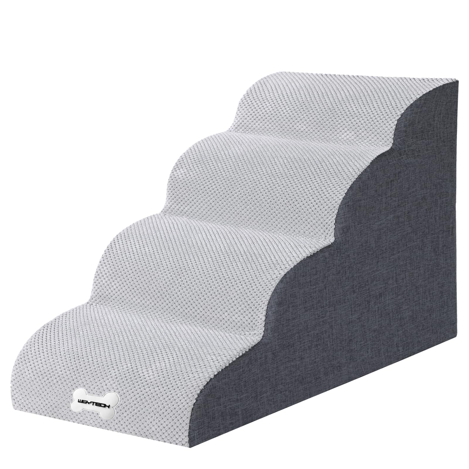 WGYTECH Escalera para Perros de 4 Peldaños, Escalera para Mascotas para Sofá Cama de Esponja de Alta Densidad, con Funda Extraíble Lavable y Fondo Antideslizante, Rampa para Perros de 50 cm de Altura