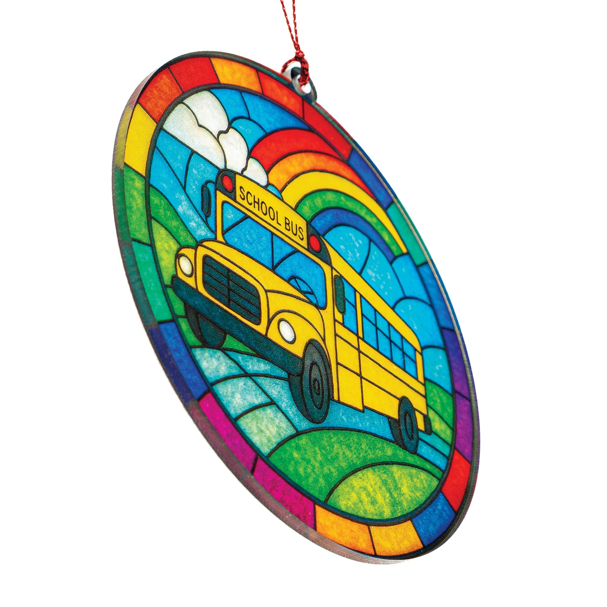 Bus Driver Gifts, Bus Driver Appreciation Gifts, School Drivers Appreciation Gift for Men, Women, Thank You Gift for School Bus Driver, Acrylic Suncatcher Effect Christmas Ornaments
