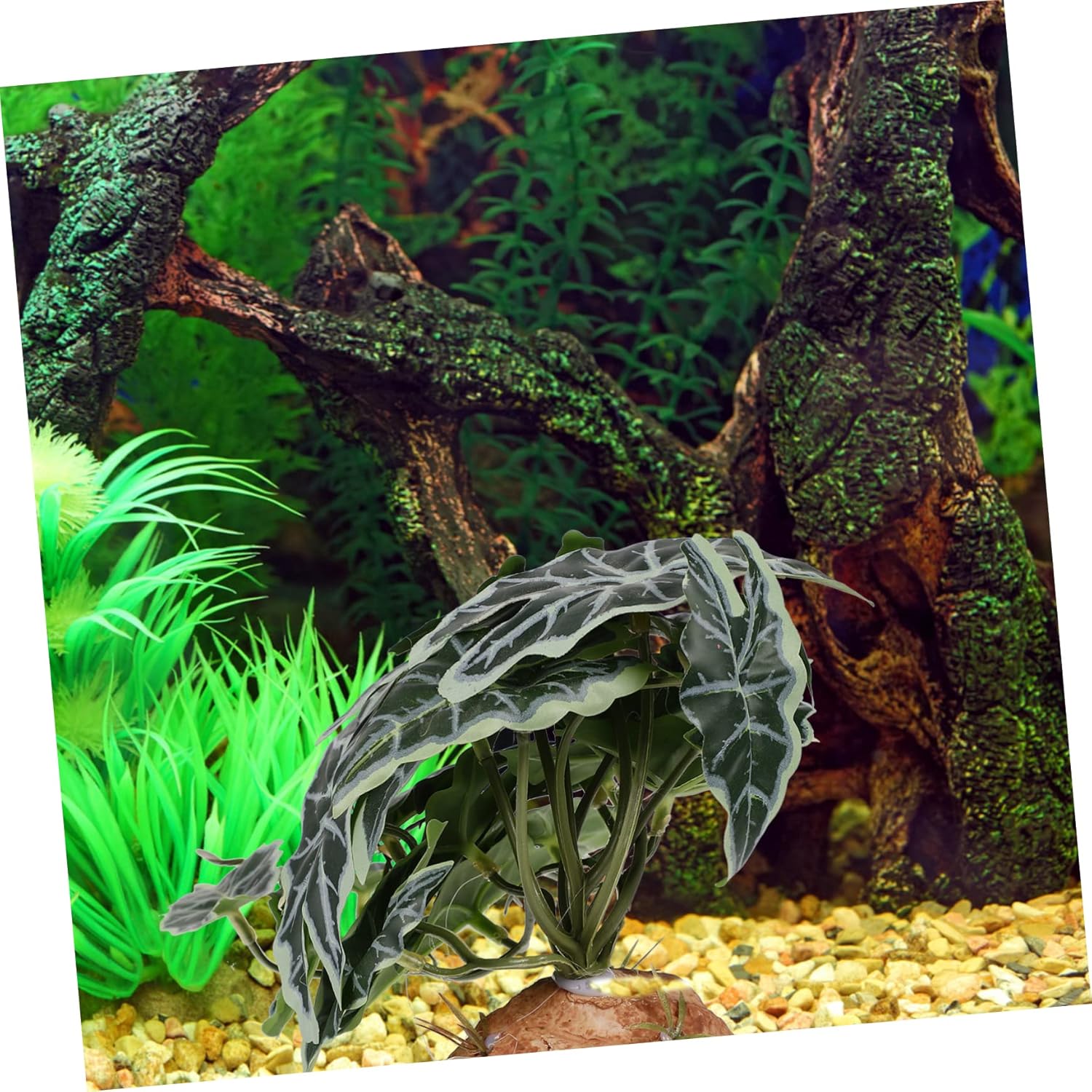 Angoily Gecko Artificial Plants Spider Plants 4pcs Decor Tank Fake Artificial Simulated Adornment for Plant Plants Reptile Decorative Landscape