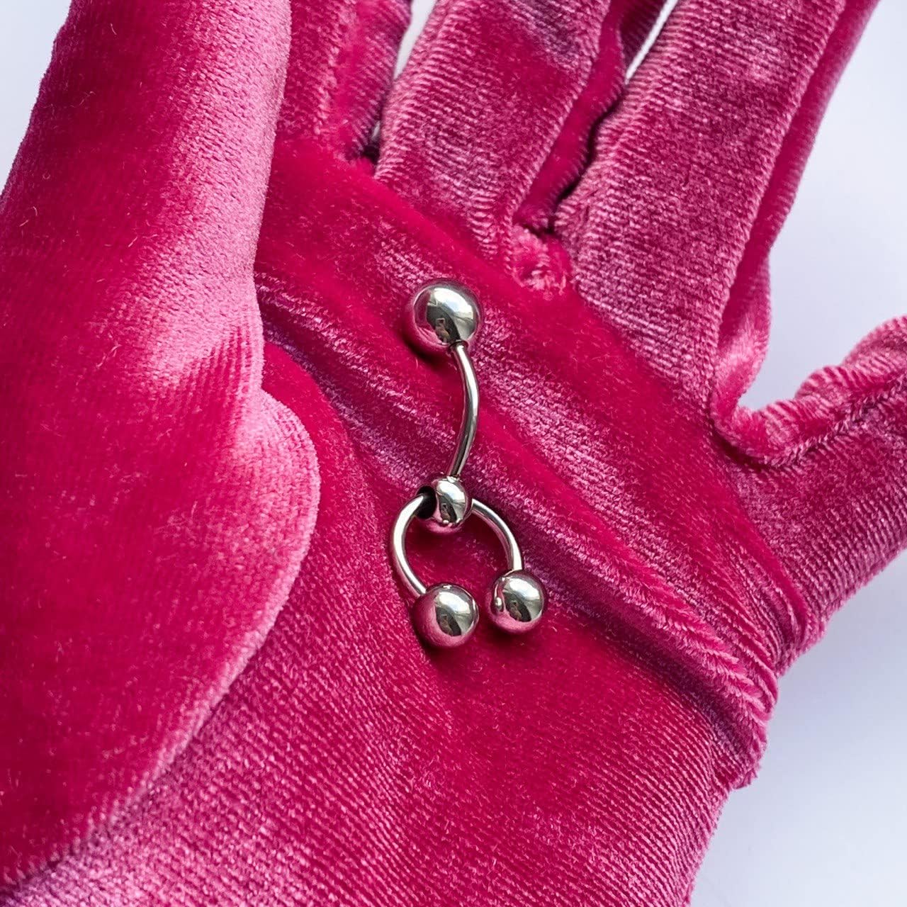 Vch Jewelry Hood Piercing Jewelry - Vch Piercing Jewelry For Women - Piercing Barbell Steel Piercing - 14 Gauge Curved Barbell (Horseshoe & 14g Curved Barbell Combo) - Image 7