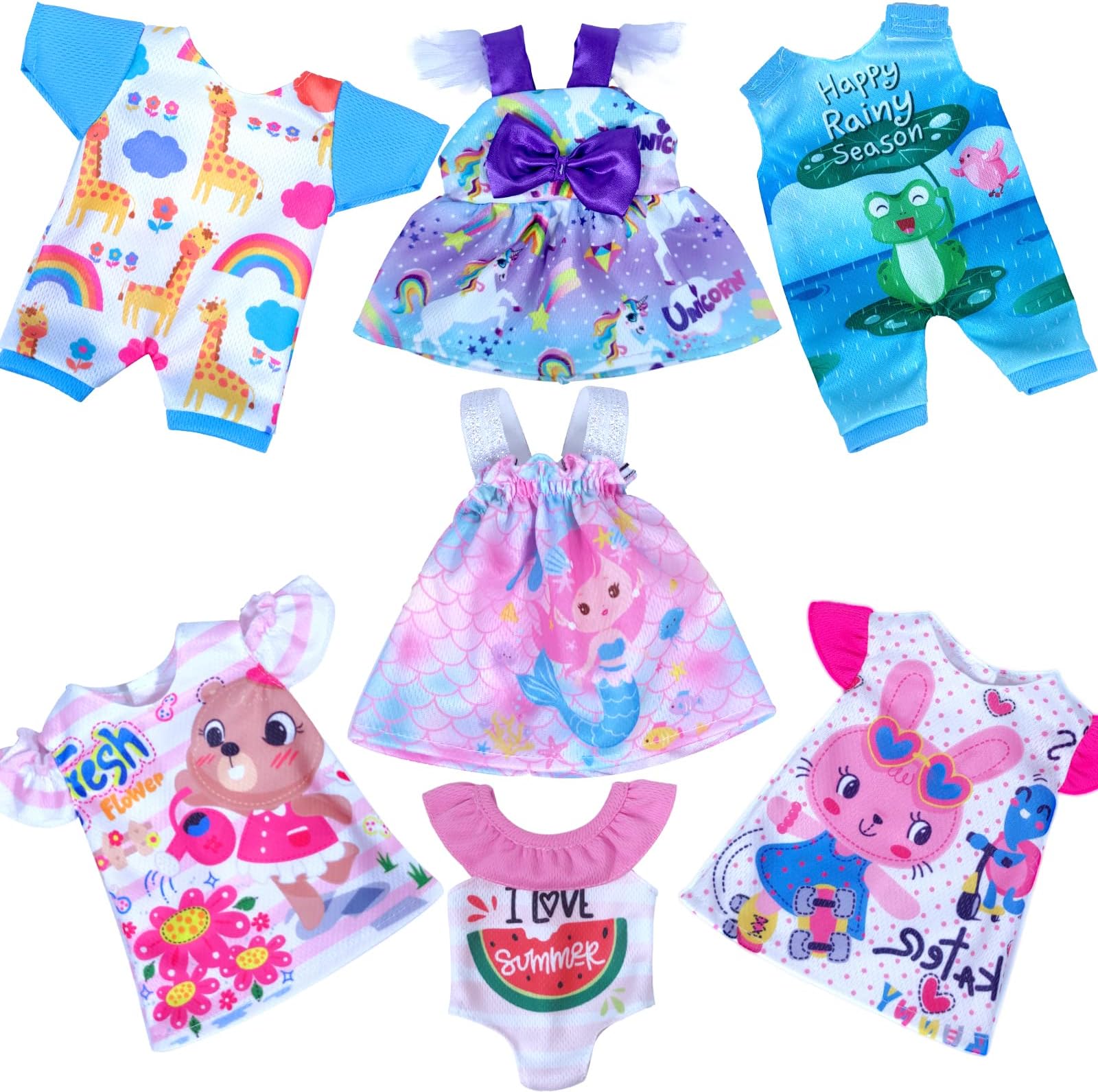 ARTST Alive Baby Clothes, 7 Sets Baby Doll Clothes Accessories Dress Swimsuit...