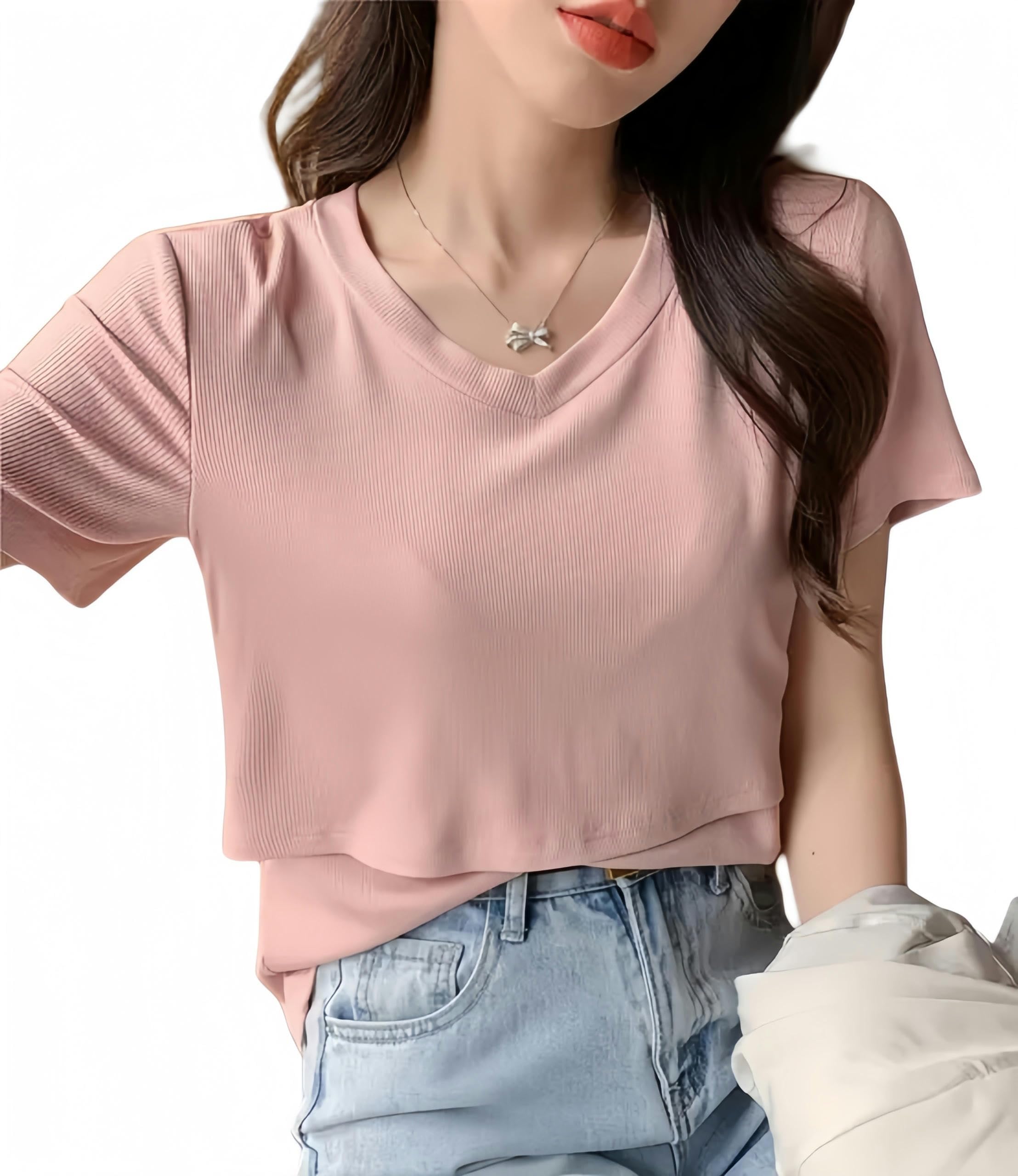 Manches Courtes d'allaitement T-Shirt De Maternité