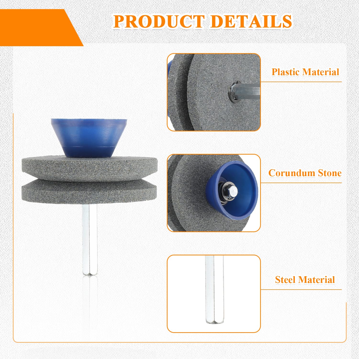 Afilador de cuchillas desafiladas de cortacésped, cortacésped, afilador de cuchillos, cortacésped para cualquier taladro eléctrico manual y herramientas de jardín (azul, 4 piezas)