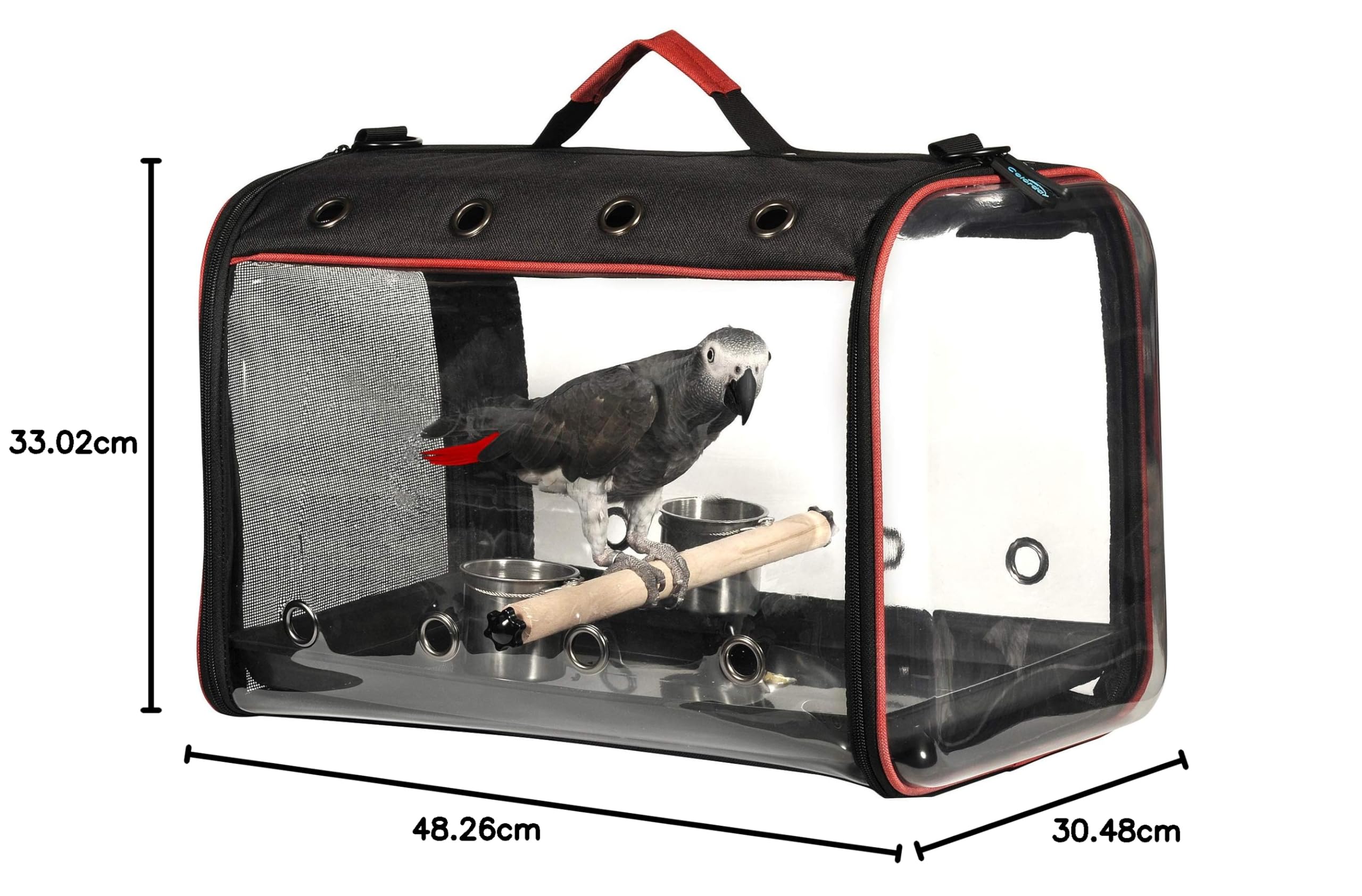 Colorday Gabbia per uccelli leggera da viaggio per uccelli (grande 19 x 12 x 13, nero)