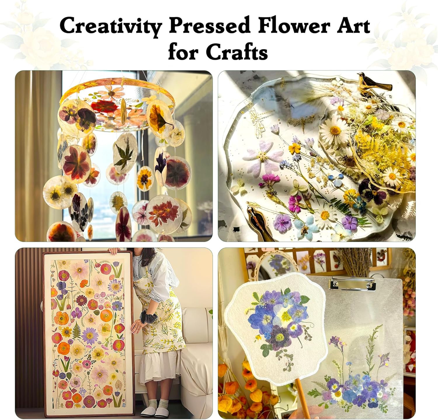 Aboofx Extra Large Flower Press Kit for Adults, 15"x 15" 6 Layers Wooden Flowers Pressing for DIY Easter Theme Pressed Flowers Art, Big Flower Preservation Kit for Frame Bookmark Resin Craft Projects