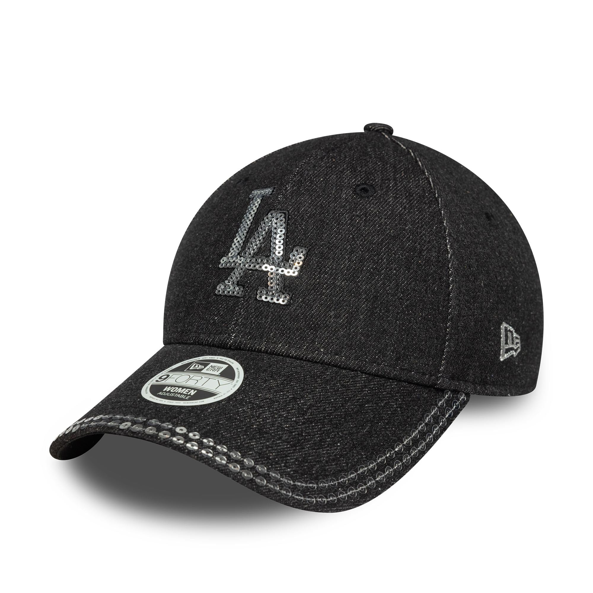 New Era Los Angeles Dodgers Denim Sequin 9Forty Women Cap Black