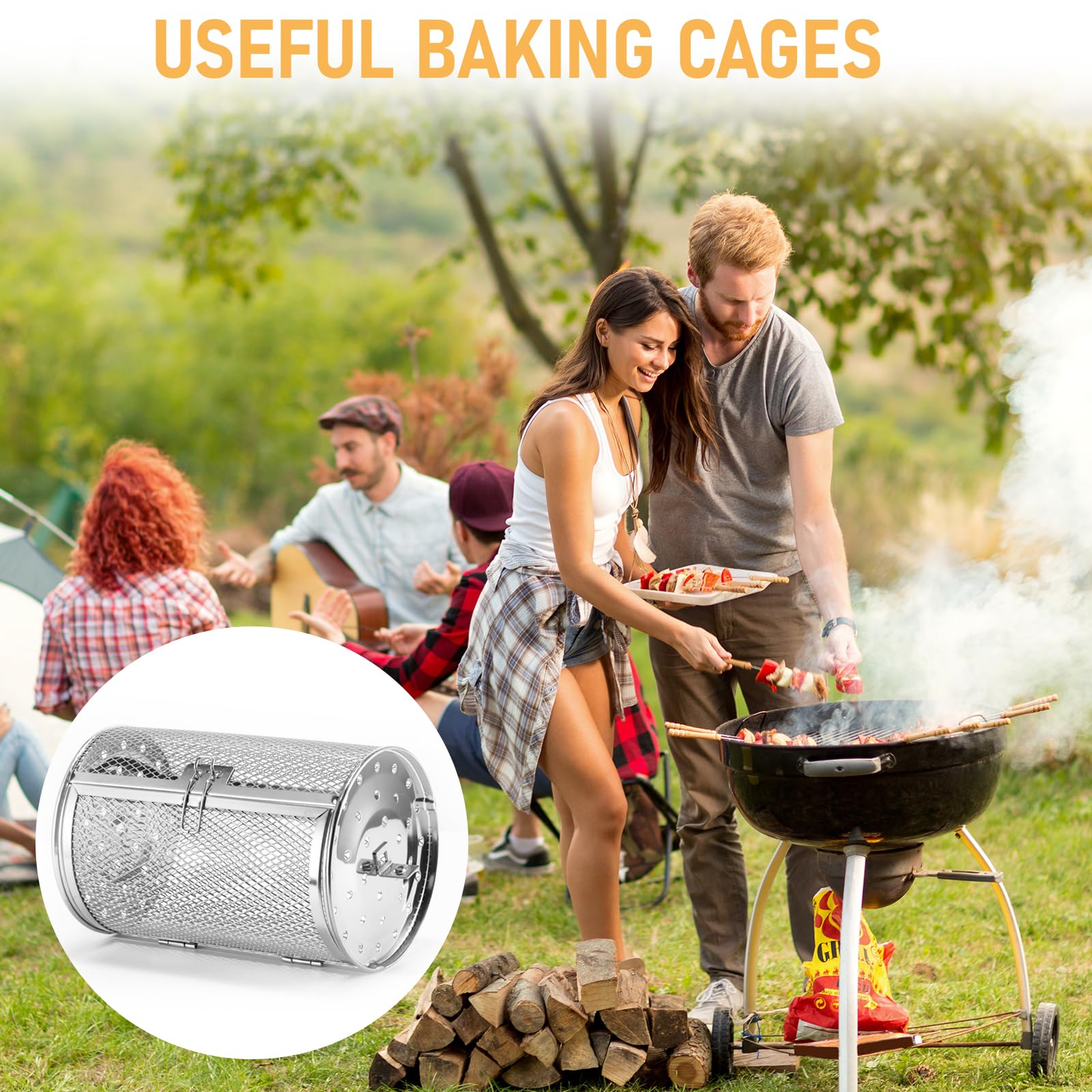 Cestello Per Friggitrice Ad Air A Torre - Girevole 360° In Acciaio Inox Per Noci E Barbecue - Foto 2