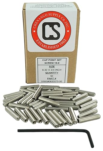 Miniatura 8 de Acero inoxidable 8-32 x 58" (14" a 1" disponible) Juego de tornillos de punta de copa, acero inoxidable 50 cantidad con llave hexagonal (8-32 x 58