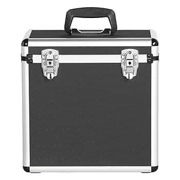 Power Dynamics LP 80 X 12 Vinyl Record Box Storage DJ Case Silver With Anti-Static Cloth