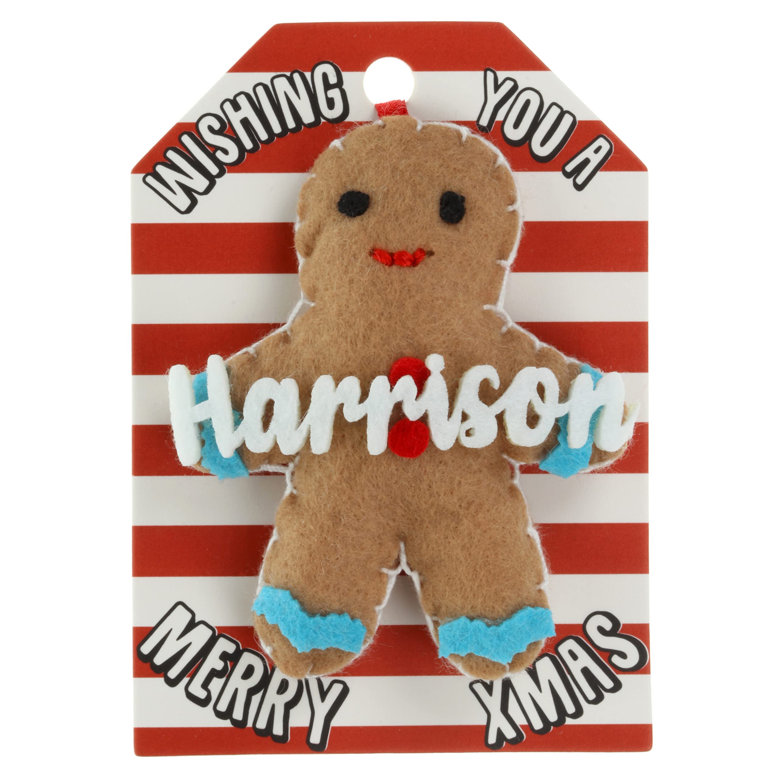 Stands Out, Supplying Outstanding Gifts Men's Harrison Name Gingerbread Man Christmas Tree Bauble Decoration Hanging Gift
