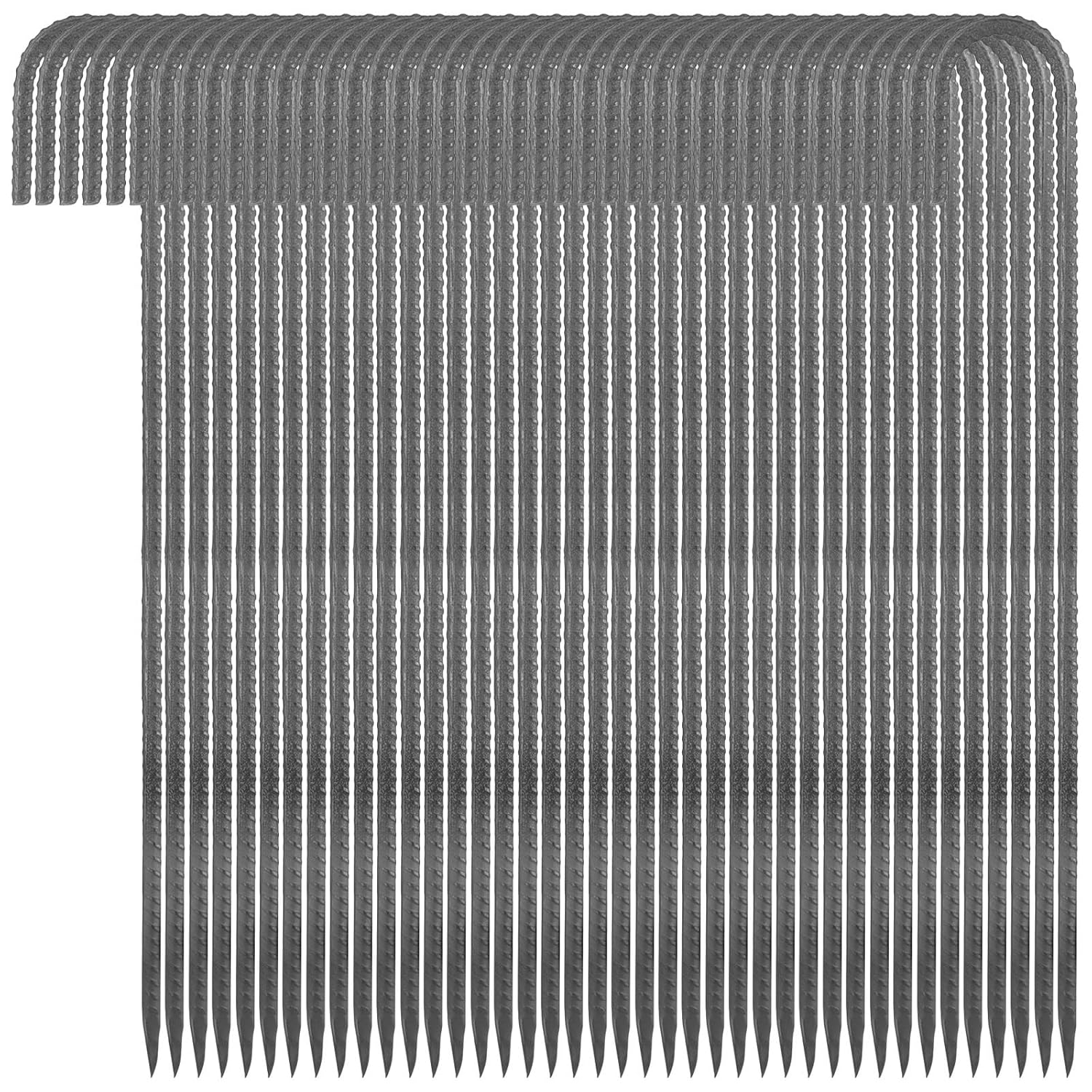 40 Pcs 16 Inch Rebar Stakes, Tent Stakes Heavy Duty Yard Stake, 5/16" Diameter Chain Link Fence Stake Ground Anchors for Camping Inflatables Canopies Swing Sets Yard Decorations