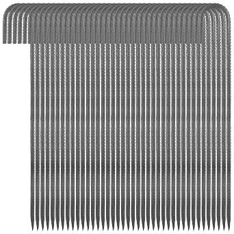40 Pcs 12 Inch Rebar Stakes, 5/16" Diameter Chain Link Fence Stake Tent Stake, Heavy Duty J Hook Metal Ground Stakes for Camping, Inflatables, Canopies, Swing Sets, Yard Decorations