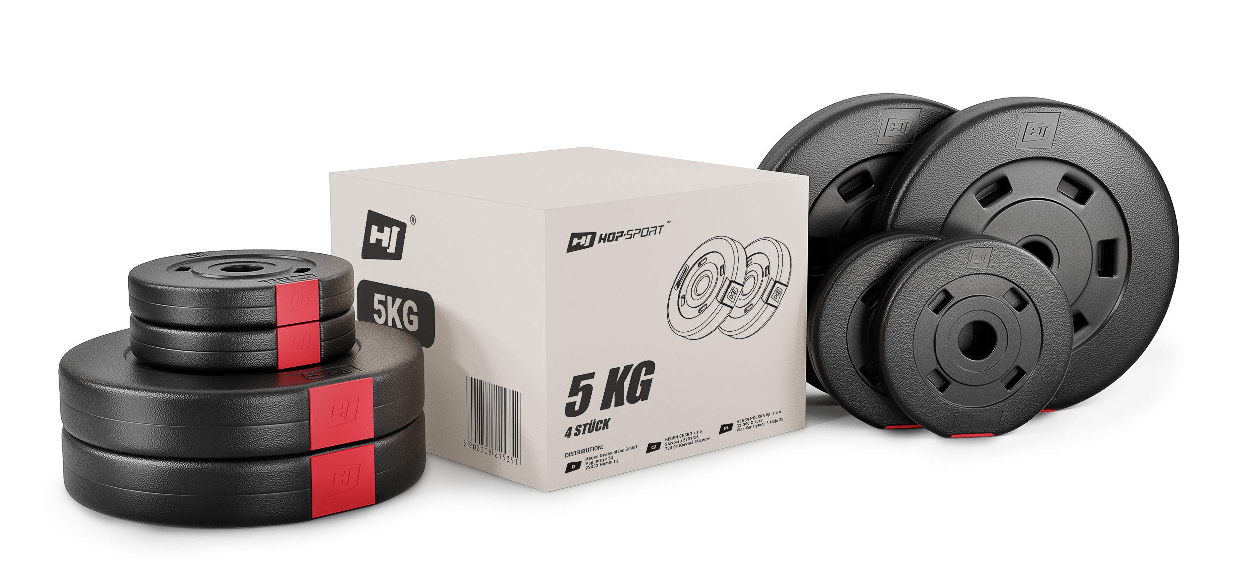 Hop-Sport Zestaw obciążeń bitumicznych 36kg + gryfy, hantle, sztanga