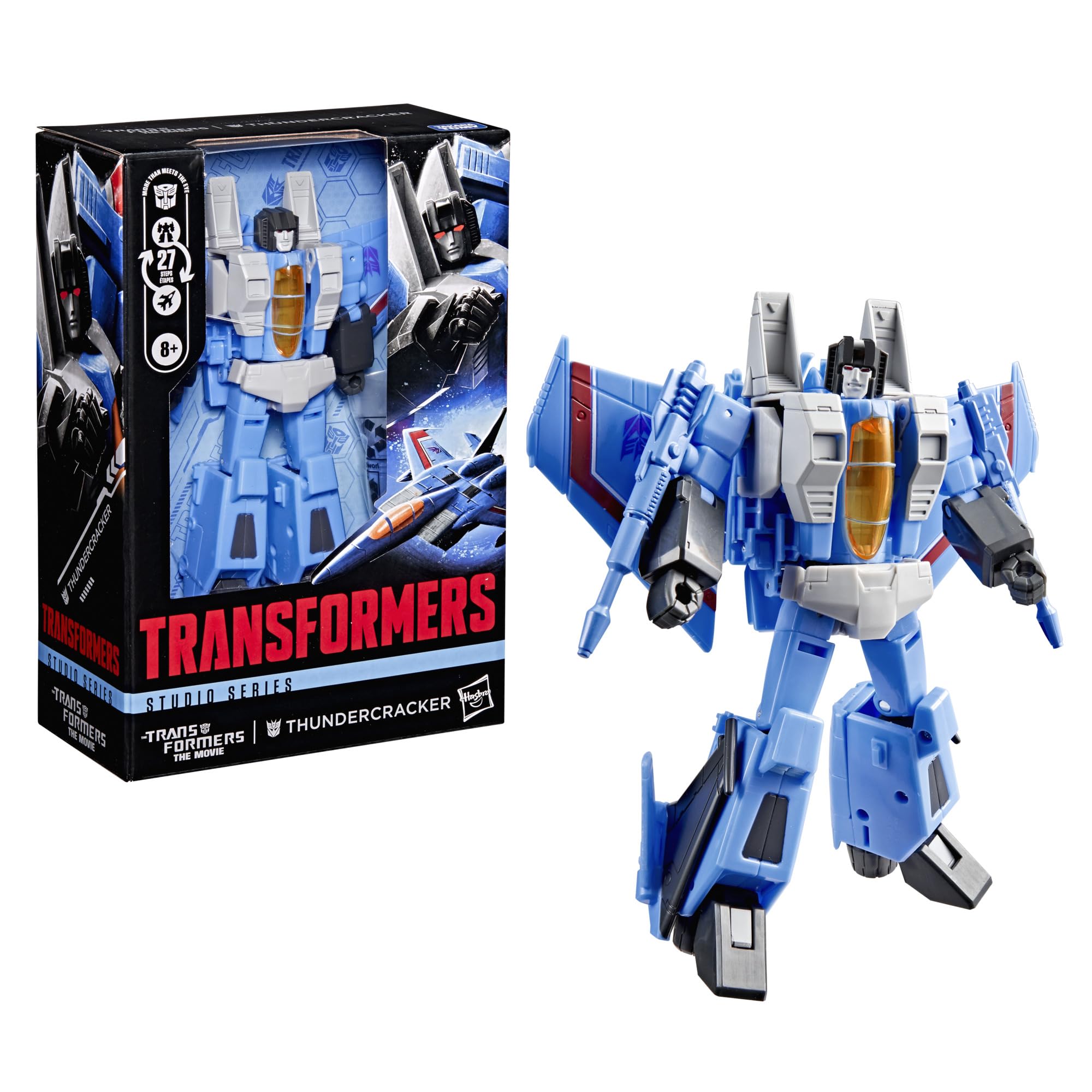 Thundercracker z kolekcji Transformers Studio Series z filmu ""The Transformers: The Movie"", 16,5-centymetrowa przekształcająca się figurka klasy Voyager, zabawkowe roboty dla dzieci w wieku od 8 lat | Transformers Studio Series 15 cm figurka Voyager Cla