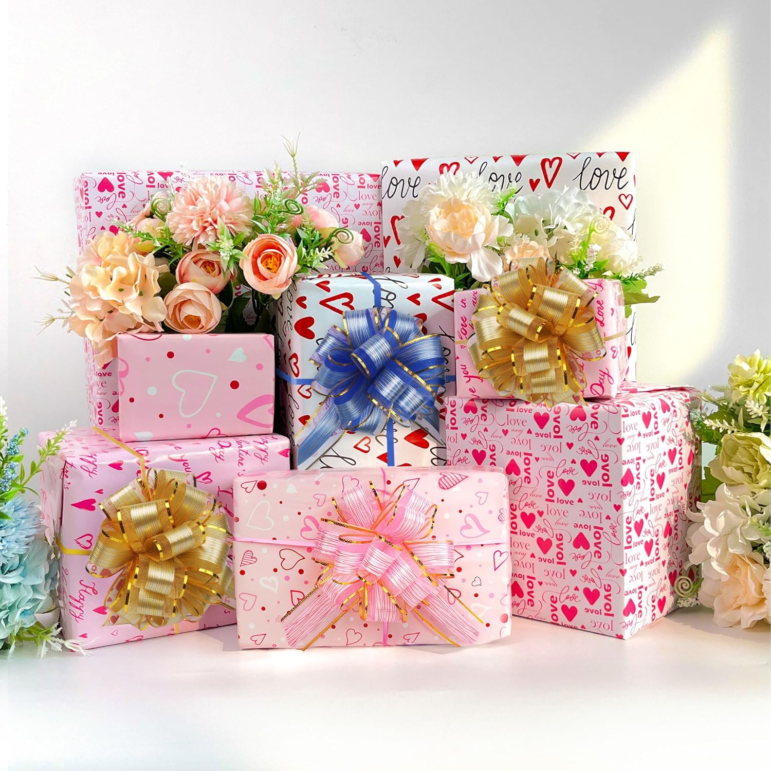 20 Pack Large Pull Bows 6 Inch - Big Pink Bows for Gift Wrapping, Ribbon Pull Bows for Mother's Day, Wedding Baskets Birthdays Gift - Image 5