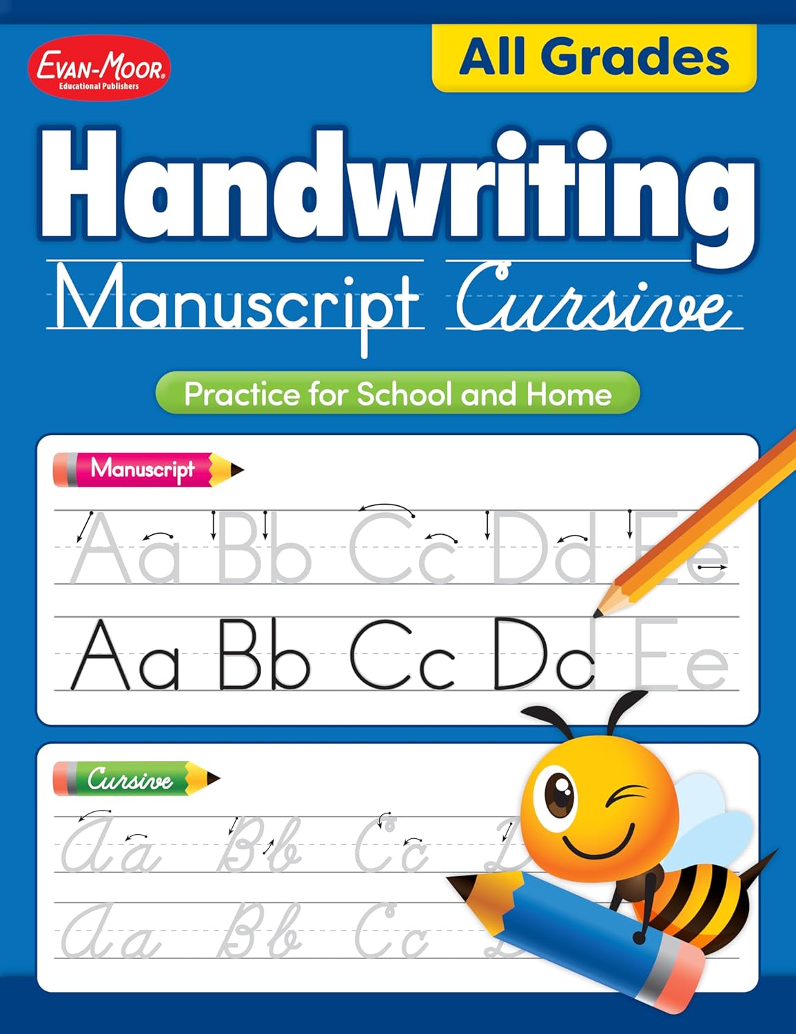 Evan-Moor Handwriting: Manuscript, Cursive, Grades K-8, Workbook, Line ...