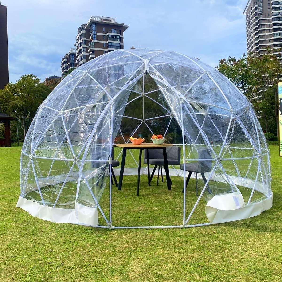 Garden Dome Bubble Tent, Bubble House Dome with Door and Windows, Outdoor Weatherproof Dome Tent, Garden Tent Pod Geodesic Greenhoue for Backyard Patios, Canopy Gazebos Screen House Room