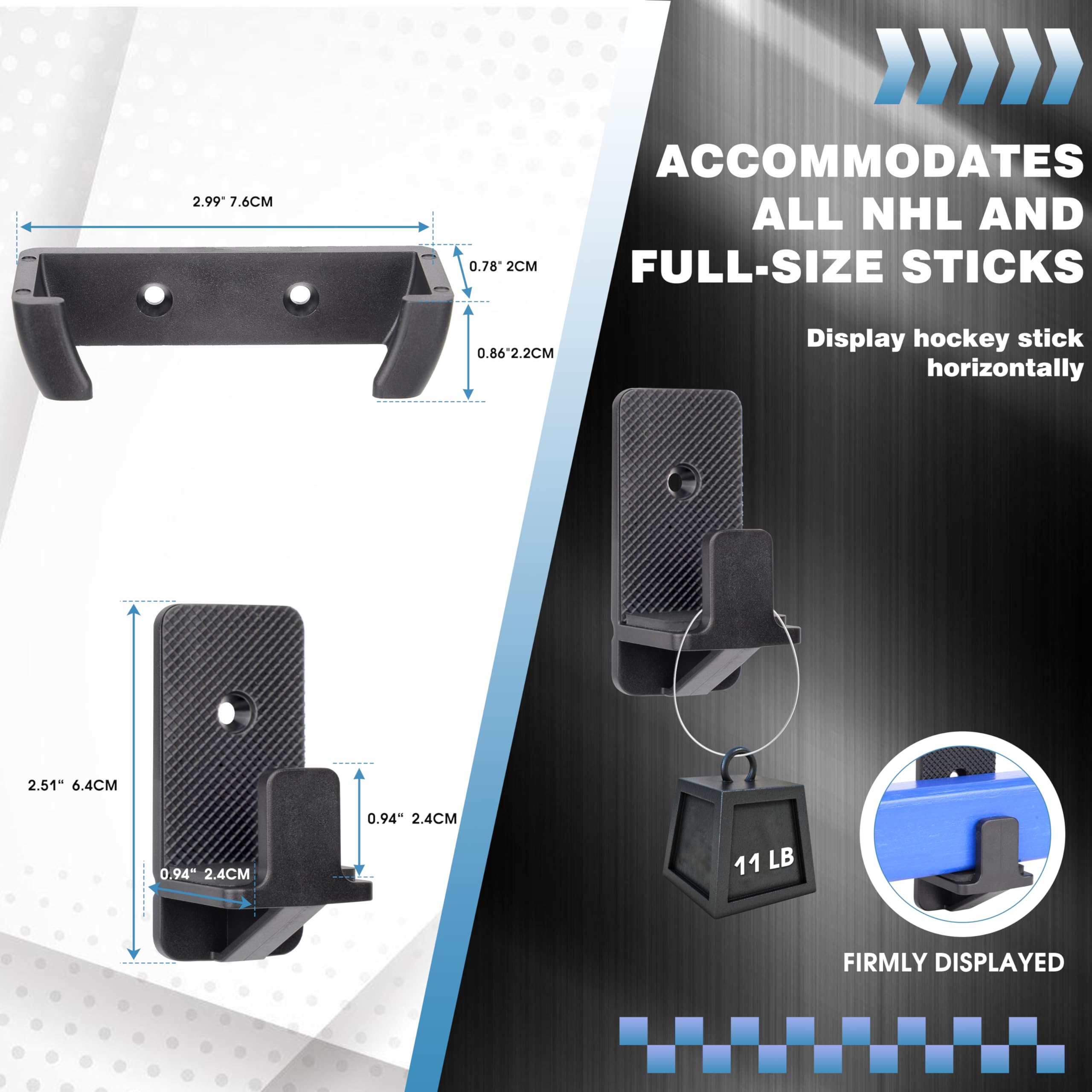 BOOSTEADY Set di Supporto da Parete per Mazze da Hockey e Dischi, Espositore per Decorazione e Conservazione