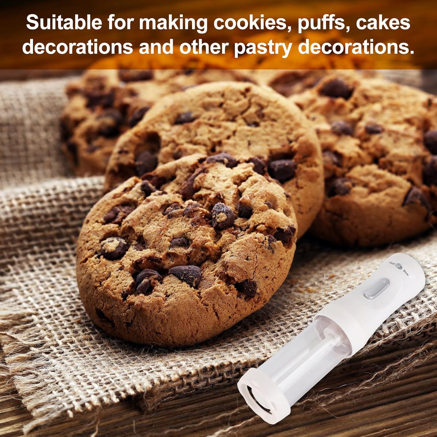 Electric Cookie Press Set, Cookie Press Gun Cookies Press Cake Cookies Maker Kit with 12 Discs and 4 Icing Tip for DIY Cookies Decoratin