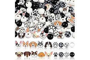 Delightful Dog Beads: Unleash Your Creativity with 200 Pcs Wooden Paw Charms
