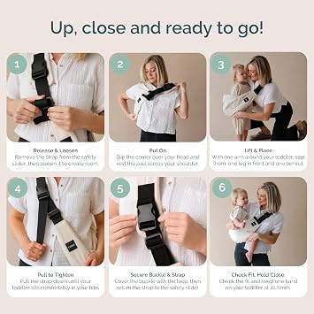 Boba Buddy Toddler Sling Carrier, Cotton Side & Hip Carry, Houndstooth
