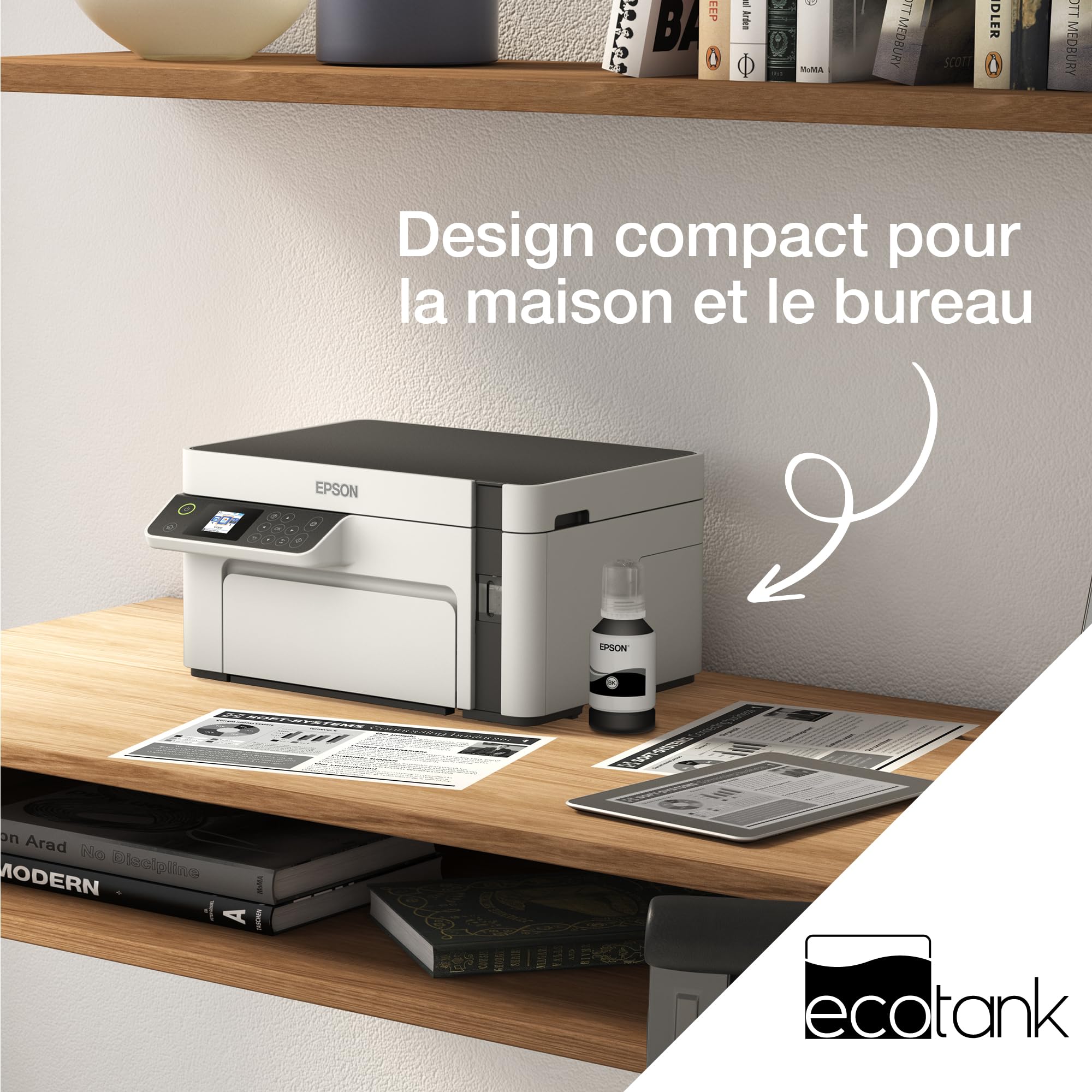 EPSON EcoTank ET-M2120 | Imprimante multifonction - Réservoir haute capacité - Économisez jusqu'à 200€, 15ppm, sans fil, impression mobile, économe en énergie, recharge facile, 1440x720 DPI