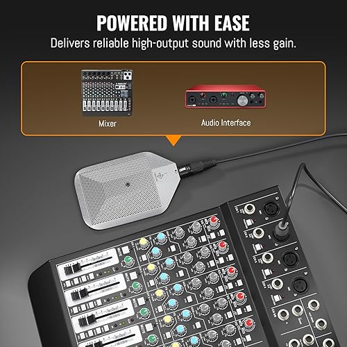 Miniatura 6 de Phenyx Pro Micrófono condensador de límite, micrófono supercardioide de tambor con conector XLR, interruptor ecualizador de dos posiciones,
