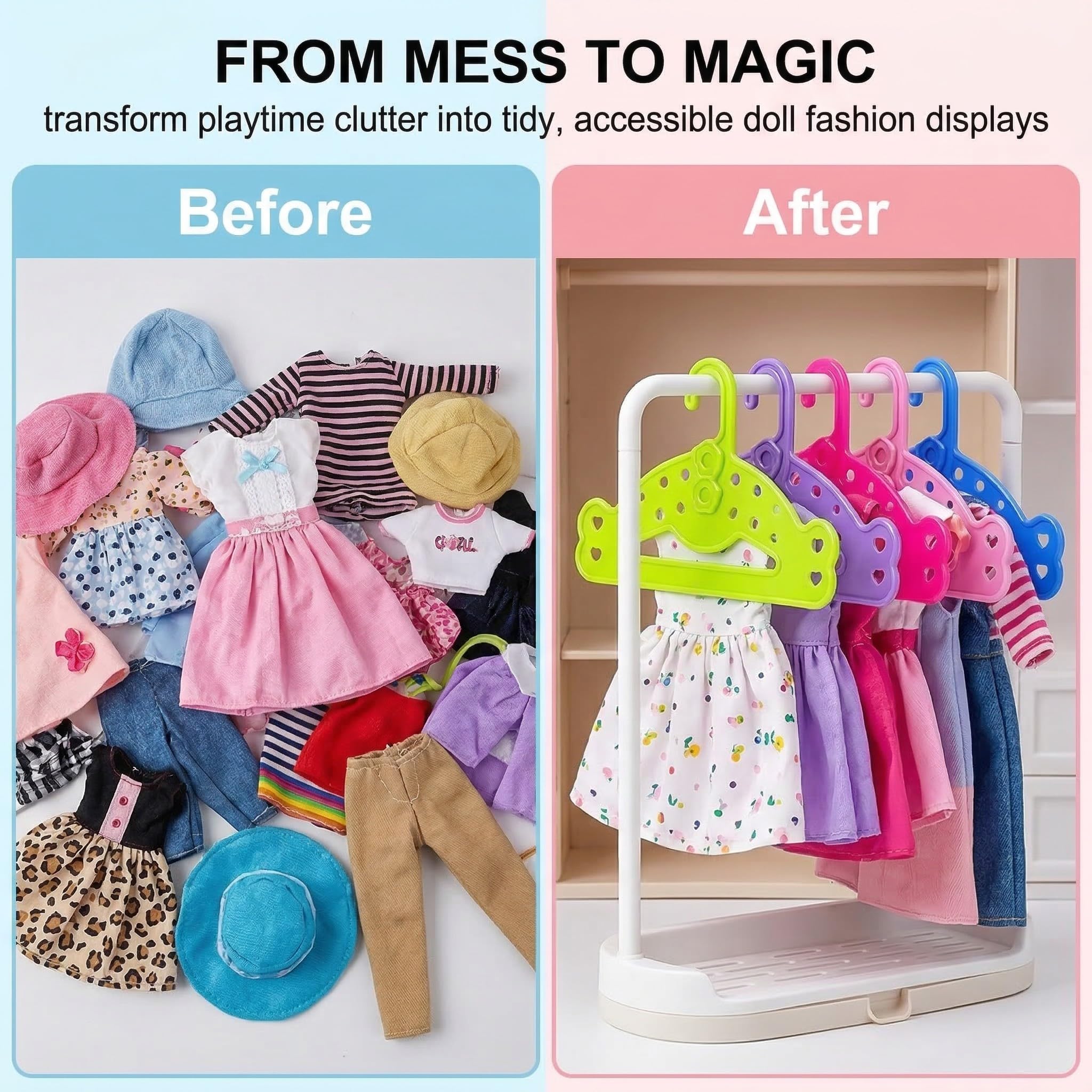 Set da 10 Appendini per Abiti di Bambole, Accessori Baby Born Compatibili