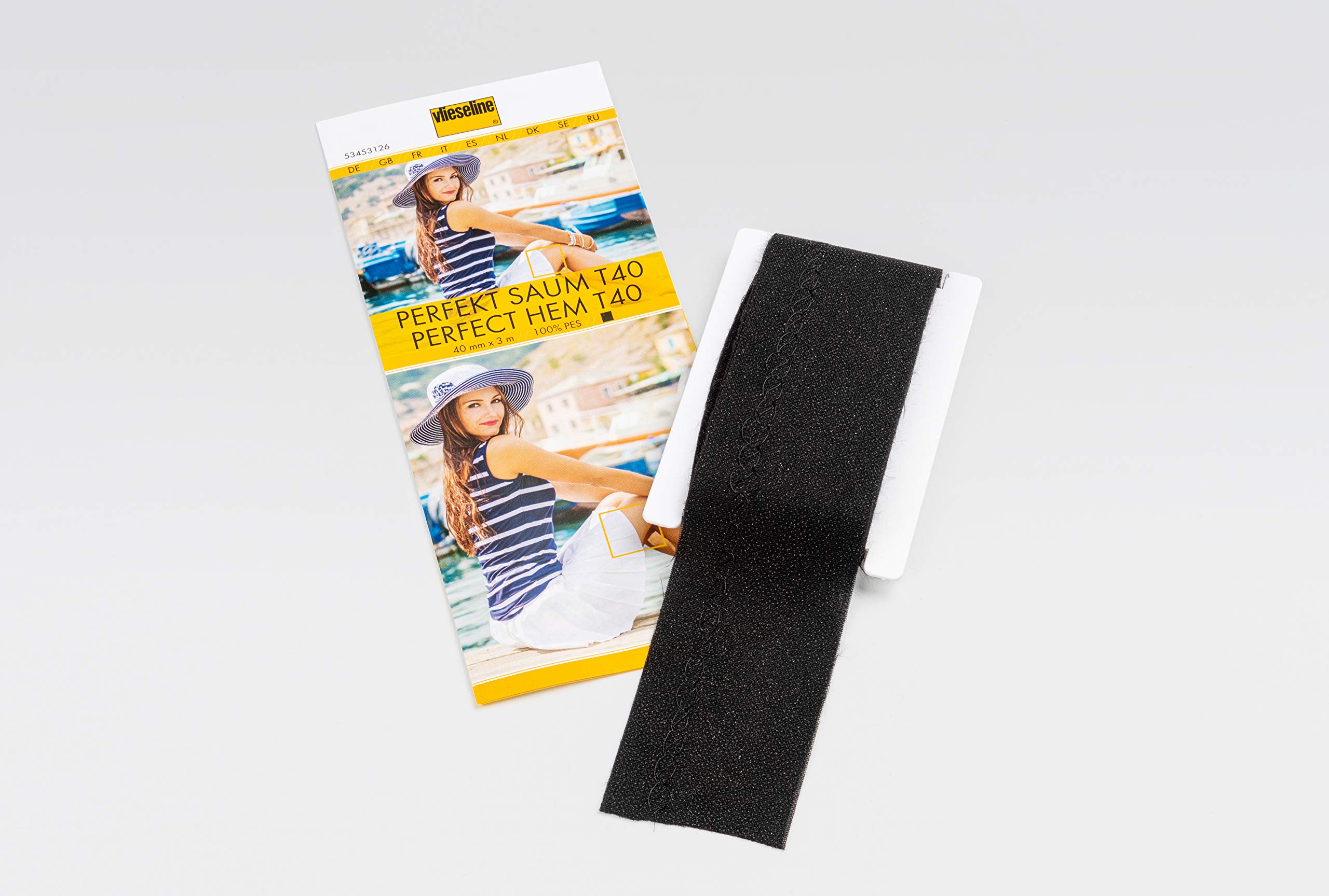 Vlieseline Black Vilene 3 M X 40 Mm Perfect Hem Elastic Adhesive Tape,