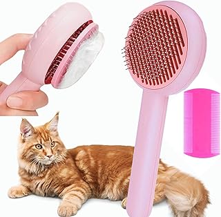 Cat Brush for Short Haired Cats, Cat Brushes for Long Haired Cats, Cat Grooming Brush, Kitten Brush, Slicker Brush, Self Cleaning Cat Brush, Cat Comb, Cat Hair Brush, Puppy Grooming Brush,Rabbit Brush