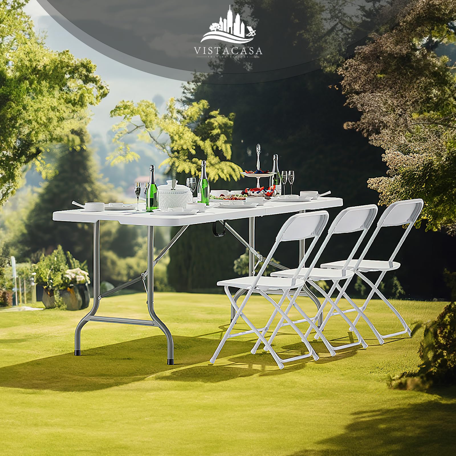 Amazon.com: VISTACASA 30 Pack White Plastic Folding Chairs