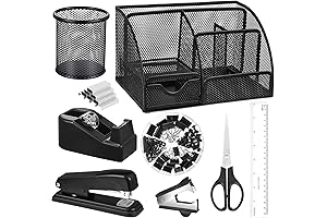Black Desk Organizer and Accessories Kit: Your Office Supply Solution