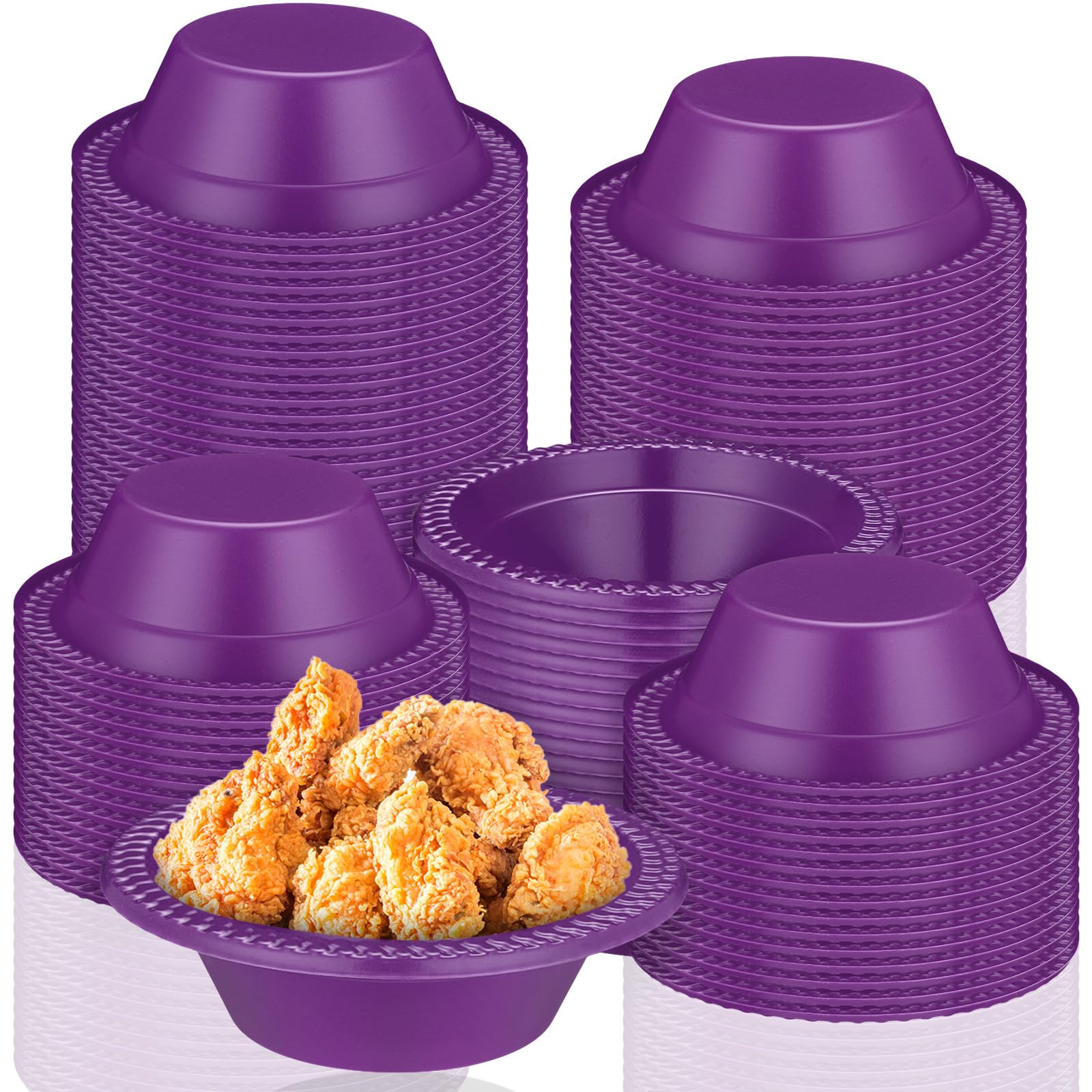 Lallisa 100 Pcs 12oz Purple Disposable Plastic Bowls Halloween Party