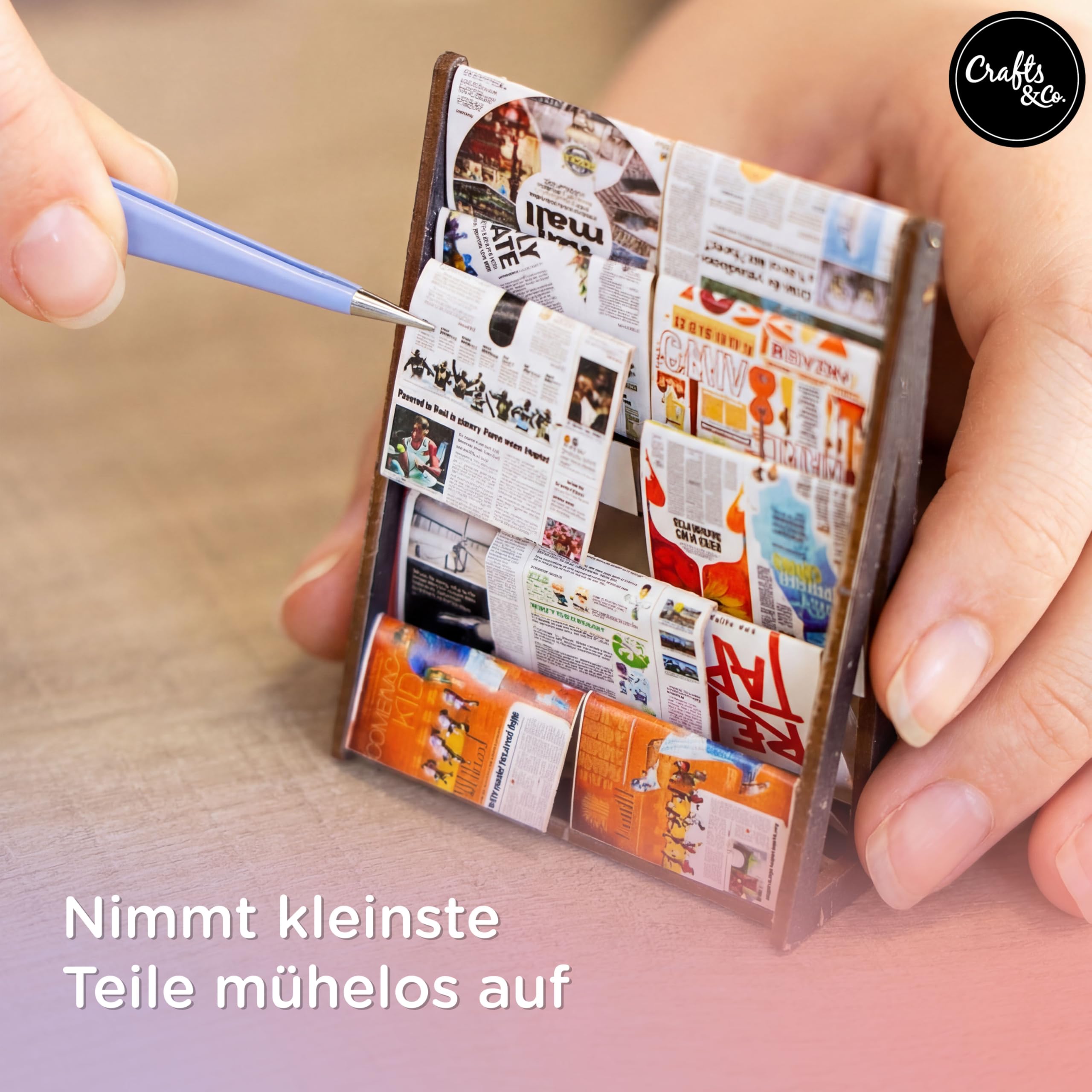 Crafts&Co® Modellbau Werkzeug Set | 17-teiliges Komplettes Set | Für Miniaturhäuser Bausatz | DIY Bastel Sets | Miniatur Zubehör