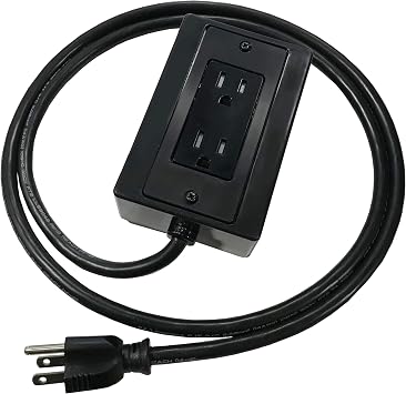 Tundra IPO Series in-CAB Power Outlet System with Y Cord for Trucks NEMA 5/15R 120 Volts Extension Cord Power Bar Durable and Safe Components Cable Length 2.0 m 78.5 in.