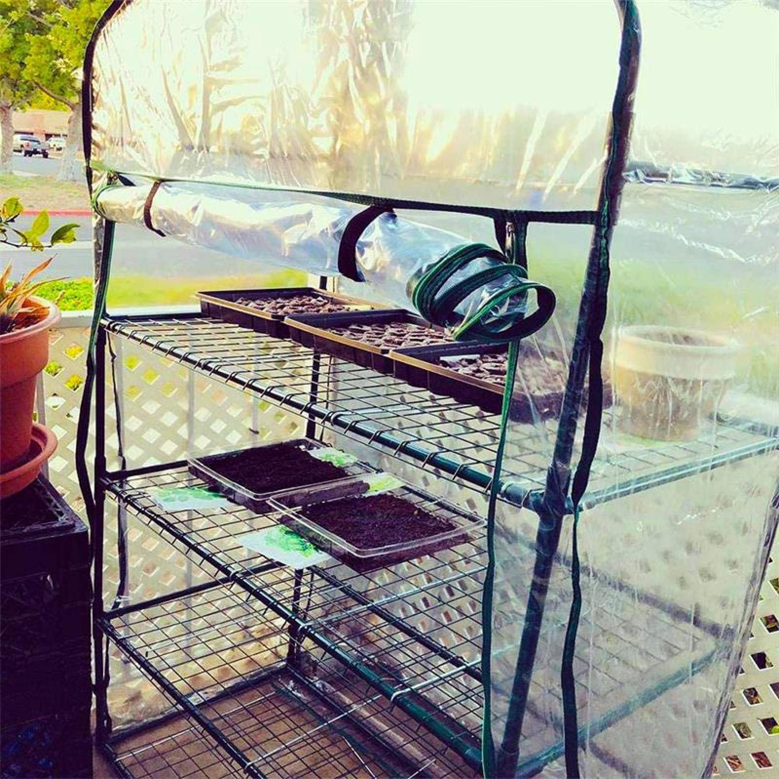 Szklarnia ogrodowa, mini szklarnia, 4 półki, do uprawy roślin, sadzonek, ziół